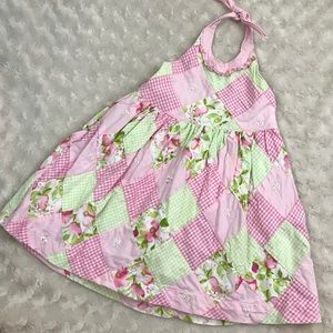 Janie and Jack Halter Dress Patchwork Pink 18-24 M